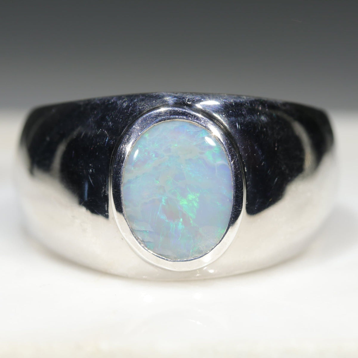 55Carat Natural Opal Silver Ring For Men & Women – Oval Cut, Size 4-13, Customizable Birthstone Ring