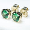 Natural .97ct Green Garnet (Tzavorite)  Gold Stud Earrings (5mm x 5mm)  Code GSE14