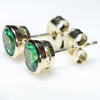 Natural .97ct Green Garnet (Tzavorite)  Gold Stud Earrings (5mm x 5mm)  Code GSE14