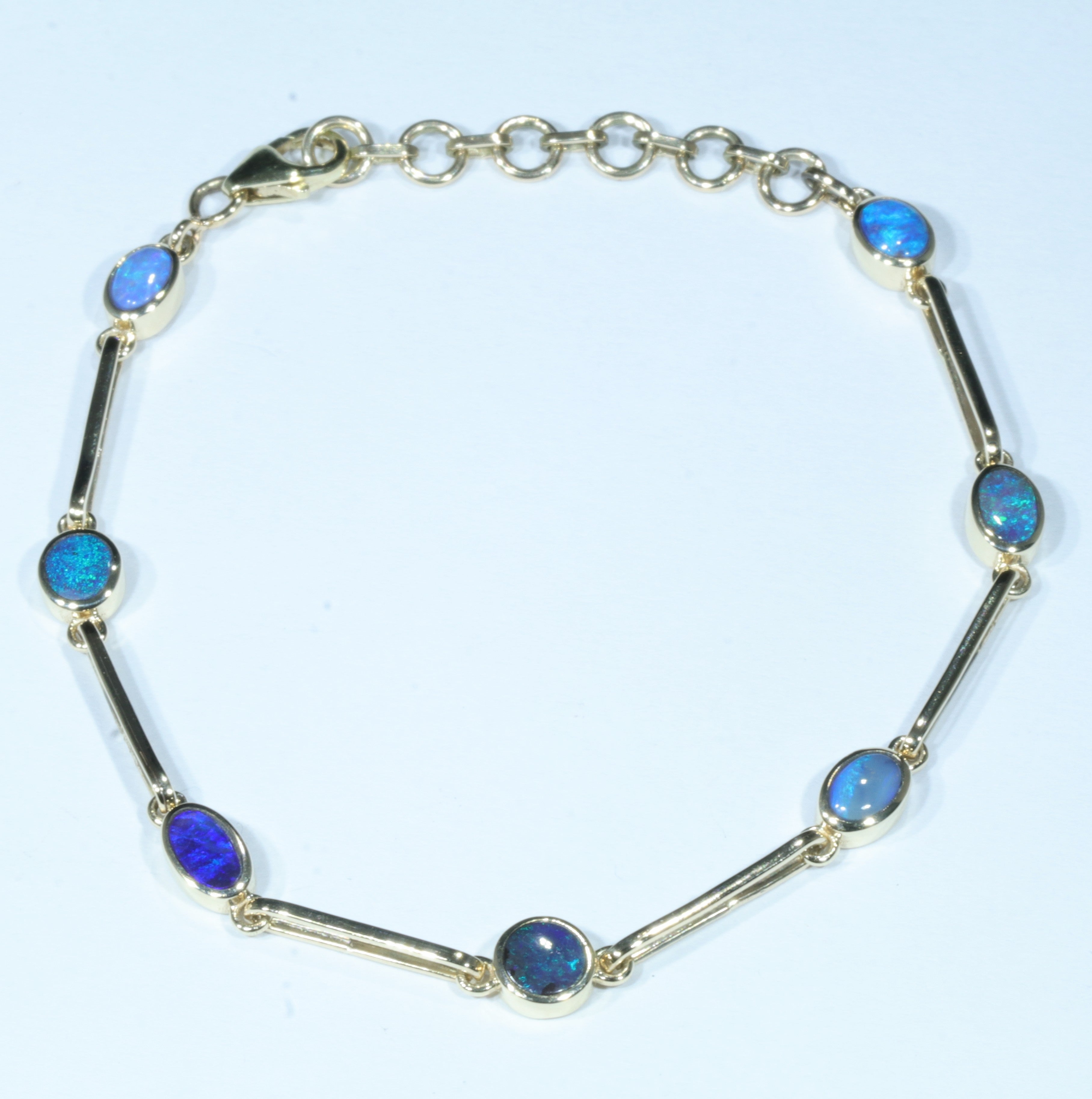 Australian Boulder Opal Gold Bracelet 18cm Code ABJ2