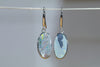 Lightning Ridge Solid Opal Silver Earrings (16mm x 9mm) Code - V31