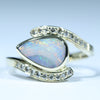 Natural Australian Boulder Opal Gold and Diamond Ring