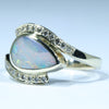 10k Gold - Solid Queensland Boulder Opal - Natural Diamonds