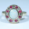 Beautiful Natural Opal Colours Complimented by Pink Tourmaline and Diamonds