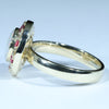 Australian White Opal, Diamond and Pink Tourmaline Gold Ring - Size 8 Code - EM263
