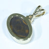 Natural Australian Boulder Opal and Diamond Gold Pendant (9mm x 8mm) Code - AA233