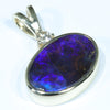 Natural Australian Boulder Opal and Diamond Gold Pendant (9mm x 8mm) Code - AA233