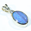 Natural Australian Boulder Opal and Diamond Gold Pendant (10mm x 7mm) Code - AA223