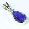 Natural Australian Boulder Opal and Diamond Gold Pendant (9mm x 6.5mm) Code - AA243