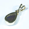 Natural Australian Boulder Opal and Diamond Gold Pendant (9mm x 6.5mm) Code - AA243