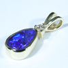 Natural Australian Boulder Opal and Diamond Gold Pendant (9mm x 6.5mm) Code - AA243