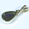 Natural Australian Boulder Opal and Diamond Gold Pendant (9mm x 6.5mm) Code - AA243