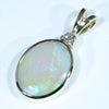 Coober Pedy Solid Opal and Diamond Gold Pendant (12.6mm x 10mm) Code - AA235