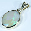 10k Gold - Solid Coober Pedy Dark Opal - Natural Diamond