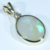 Coober Pedy Solid Opal and Diamond Gold Pendant (12.6mm x 10mm) Code - AA235