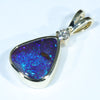 10k Gold - Solid Queensland Boulder Opal - Natural Diamond