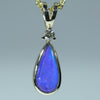 Natural Australian Boulder Opal Gold and Diamond Pendant