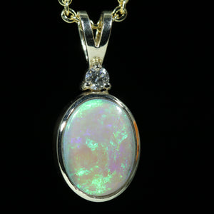 Natural Australian Coober Pedy Gold Opal Pendant