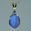 Natural Australian Boulder Opal Gold and Diamond Pendant