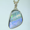 Natural Australian Boulder Opal Gold and Diamond Pendant