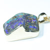 Natural Australian Boulder Opal Gold Pendant (21.5mm x 17mm) Code - AA204