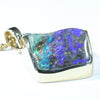 Natural Australian Boulder Opal Gold Pendant (21.5mm x 17mm) Code - AA204