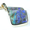 Natural Australian Boulder Opal Gold Pendant (21.5mm x 17mm) Code - AA204