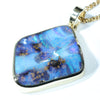 Natural Australian Boulder Opal Gold Pendant (21.5mm x 19.5mm) Code - AA206