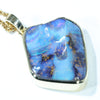 Natural Australian Boulder Opal Gold Pendant (21.5mm x 19.5mm) Code - AA206