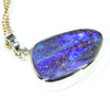 10k Gold - Solid Queensland Boulder Opal - Natural Diamond