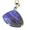 Natural Australian Boulder Opal and Diamond Gold Pendant (16mm x 21mm) Code - AA199