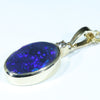 Lightning Ridge Solid Black Opal and Diamond 18k Gold Pendant (16mm x 12mm) Code - AA207