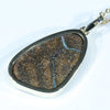 Natural Solid Australian Boulder Opal and Diamond Gold Pendant (26mm x 17.5mm) Code - AA194