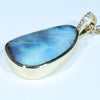 Natural Solid Australian Boulder Opal and Diamond Gold Pendant (26mm x 17.5mm) Code - AA194