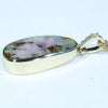 Natural Solid Australian Boulder Opal and Diamond Gold Pendant (19.5mm x 12mm) Code - AA203