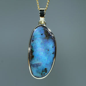 Real Solid Opal Gold Pendant