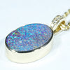 Natural Solid Australian Boulder Opal and Diamond Gold Pendant (15.5mm x 11mm) Code - AA209