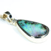 Natural Solid Australian Boulder Opal Gold Pendant (18mm x 11mm) Code - AA202