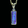 Natural Australian Boulder Opal and Diamond Gold Pendant (14.5mm x 5.5mm) Code - AA236