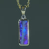 Natural Australian Boulder Opal and Diamond Gold Pendant (14.5mm x 5.5mm) Code - AA236