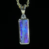 Natural Australian Boulder Opal and Diamond Gold Pendant (14.5mm x 5.5mm) Code - AA236