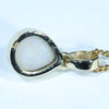 Coober Pedy Solid White Opal Gold Pendant (9mm x 7.5mm) Code - AA185