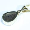 Natural Australian Boulder Opal and Diamond Gold Pendant (11mm x 8mm) Code - AA248