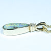 Natural Australian Boulder Opal and Diamond Gold Pendant (12mm x 6mm) Code - AA220