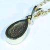 Natural Australian Boulder Opal and Diamond Gold Pendant (11mm x 6.5mm) Code - AA237