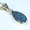 Natural Australian Boulder Opal and Diamond Gold Pendant (11mm x 6.5mm) Code - AA237