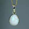 Natural Australian White Opal Gold Pendant