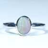 Natural Australian Coober Pedy Silver Opal Ring