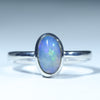 Natural Australian Boulder Opal Silver Ring