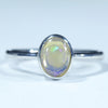 Natural Australian Crystal Opal Silver Ring